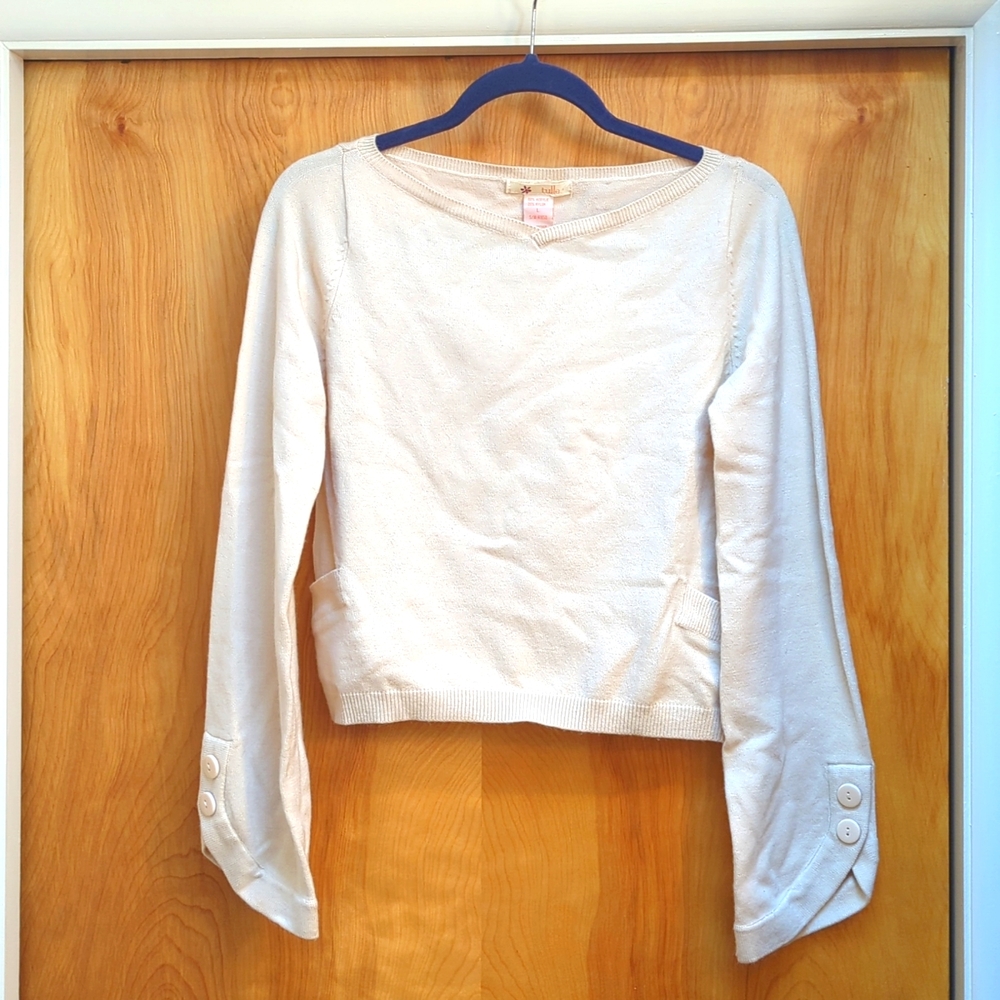 Tulle cropped sweater